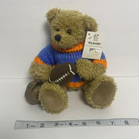 UF Gators “Claude” Football Bear 2002 Plush Ridge wood Collection Collegiate - Picture 10 of 11